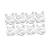 Ciieeo 8pcs Unpainted Animal Masks Set DIY Color Your Own Fox Cat Masks for Halloween Party Decorations Family Fun Activities Easy to Paint Personalize