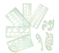 Ciieeo 9pcs Geometric Circle and Oval Drawing Stencils Set Plastic Drafting Templates Ruler for Drawing Circles Shape Guide for Artists and Technical Supplies