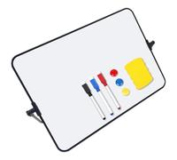 Ciieeo A4 Dry Erase Whiteboard with Stand, Mini Desktop Writing and Drawing Board for Office, School, and Home Use, Black Frame, Erasable Surface for Notes and Messages