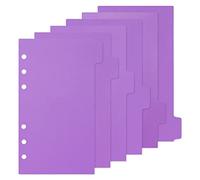 Ciieeo A6 Binder Dividers 6 Sheets Plastic Plastic Index Dividers with Tabs 6 Hole Page Dividers Tab Dividers for Notebook Classifieds Journal Diary Planner Notepad Organizer Insert