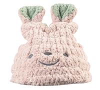 Ciieeo Absorbent Hair Drying Hat for Babies, Quick Drying Infant Bathing Cap with Smile Face Design, Lightweight Pink Hair Towel Hat for Baby Shower and Bath