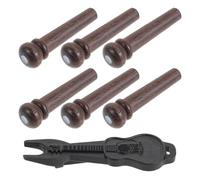 Ciieeo Acoustic Plastic Guitar Material Pins Bridge Rosewood with String Puller Tool Secure String Holding and Portable Design Maintenance, for-home Practice and-the-go