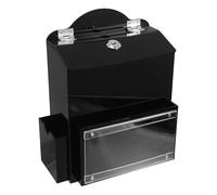 Ciieeo Acrylic Black Voting Box with Slot and Lock Key, Secure Donation and Fundraising Suggestion Container for Charity, School Elections, Community Ballot, Prayer Request Holder