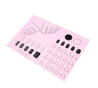 Ciieeo Acrylic Nail Application Mat Silicone Trainer Sheet for DIY Application Practice, Pink Colour with Practice Different Nail Shapes and Learning Product Consistency in Training