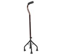 Ciieeo Adjustable Aluminum Alloy Quad Cane with Ergonomic Bent Handle, Lightweight Walking Stick for Elderly with Height Adjustment and Outdoor Stability Support