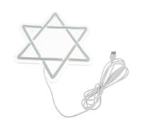 Ciieeo Adjustable Brightness Star of David Neon Light USB Powered Hanukkah Decoration with LED Acrylic Wall Decor for Jewish Holiday Passover Shabbat Ambiance