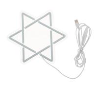 Ciieeo Adjustable Brightness Star of David Neon Sign Hanukkah Decor Acrylic LED Glow Light for Home Wall Jewish Holiday Celebration