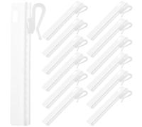 Ciieeo Adjustable Plastic Curtain Hooks, 25pcs White Curtain Clips for Easy Installation Lifting and Stretching for Windows