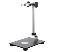 Ciieeo Adjustable Steel Microscope Lifting Support Stand with Light Source, Stable Black Holder Base for Microscope and Industrial Camera, for Laboratory and Student Use