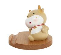 Ciieeo Adorable Cow Shape Wooden Phone Stand Beech Material and Ergonomic Design, Universal Compatibility for Mobile Devices, for Browsing the Web and Watching Video on Desk