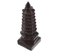 Ciieeo Agarwood Wooden Wenchang Tower Mini Pagoda Ornament Level Feng Shui Desk Decoration for Academic Success Luck Wealth Home Office Cultural Heritage