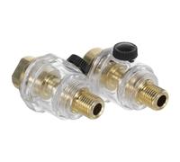 Ciieeo Air Tool Oil Water Separator Copper-Plated Iron Construction 2pcs Mini with 1/4 Inch Quick Connect -Saving Design for Pneumatic Screwdriver and Air Impact Wrench