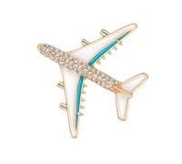 Ciieeo Airplane Shaped Brooch Alloy Breastpin Sturdy Lapel Pin for Women Casual Wear Accessory