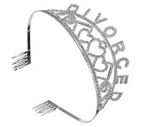 Ciieeo Alloy Adjustable Crystal Tiara Crown for Women Party Headpiece and Divorce Occasion Accessories