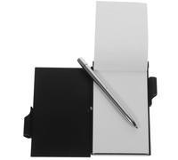 Ciieeo Aluminum Alloy Mini Pocket Notebook with Pen, Black Metal Card Holder Notepad, Small Lined Memo Pad for Office and School Planning