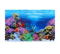 Ciieeo Aquarium Background Poster Fish Tank Wallpaper Sticker Beautiful Landscape, Thick Film Paper Material, Easy to Remove and Safe to Use, Under The Sea Backdrop Decoration