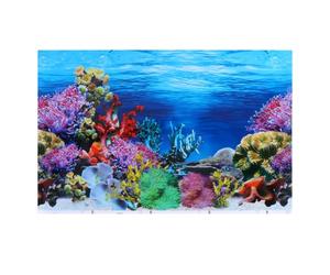 Ciieeo Aquarium Background Poster Fish Tank Wallpaper Sticker Beautiful Landscape, Thick Film Paper Material, Easy to Remove and Safe to Use, Under The Sea Backdrop Decoration