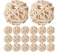 Ciieeo Aromatherapy Rattan Balls 20 Pieces Natural Mini Wicker Vase Fillers 1.18 Inch Diffuser Balls for Home Fragrance Control Diy Crafts Wedding Party Decor