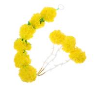 Ciieeo Artificial Marigold Garland with Hooks Long Strands for Diwali Decorations Wedding Party Indoor Outdoor Use Easy Hanging Festive Floral Ornaments for Day Dead and Seasonal Events