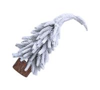 Ciieeo Artificial Mini Christmas Tree with Tilted Neck Snow Frosted Pine Design Small Xmas Tree Decor with Sturdy Wooden Base for Desk Table Centerpiece Office and Home Holiday