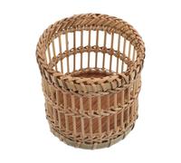 Ciieeo Bamboo Woven Cooking Utensil Crock Flatware Wooden Organizer 4.72x4.72x4.72in Stylish Unique Odor Prevention Optimized Kitchen Storage for Kitchen Countertop