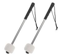 Ciieeo Bass Drum Mallets with Stainless Steel Handle Felt 2pcs Drumsticks Comfortable Grip Well-polished Handle for Playing Percussion Instruments
