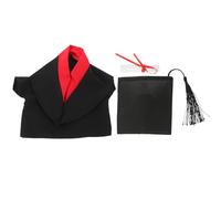 Ciieeo Bear Doll Graduation Cap Gown Outfit 1 Set for 30cm Plush Bear Doctoral Hat Shawl Trim Stuffed Animal Graduation Decorations