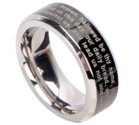 Ciieeo Biblical Stainless Steel Cross Ring for Men Black Prayer Ring Orthodox Cross Design Religious Suitable for Daily Wear Biblical