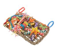Ciieeo Bird Chewing for Conures Parakeets - Natural Seagrass Woven Foraging Mat Hanging Cage for Small to Medium Parrots
