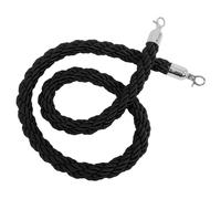 Ciieeo Black Braided Barrier Rope 1.5M Twisted Queue Divider with Silver Snap Hooks for Crowd Control in Hotels and Events