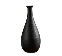 Ciieeo Black Ceramic Flower Vase, Simple Simplicity Style, for Flowers and Fresh Bouquets, Home Décor Ornament, Textured Finish