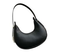 Ciieeo Black French Style Shoulder Bag for Women Under the Arm Crescent Single Shoulder Purse Casual Fashionable Ladies Handbags for Shopping and Daily Use