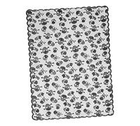 Ciieeo Black Halloween Skull Head Lace Tablecloth Tough Polyester Material and Unique Pattern for Halloween Party Table Cover