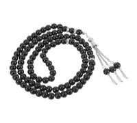 Ciieeo Black Prayer Beads String Bracelet Tassel Religious Worship Rosary Chain for Pilgrimage and Meditation