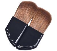Ciieeo Blush Brush Set 2Pcs with Angled Horn Handle, Dense Natural Horse Hair Foundation Applicators for Portable Outdoor Makeup Use