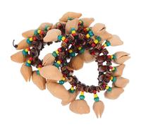 Ciieeo Bracelets Nut Shell Made of Wood and Coconut Shell African Tribal Style Handbell 2pcs Fun Musical Instrument for Dance Party and Accompanying The Drum for Boys and Girls