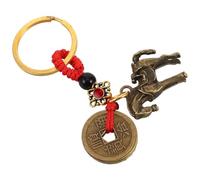 Ciieeo Brass Car Pendant with Lucky Horse Design, Easy to Hang Rearview Mirror Accessory for Car Decor, Golden Feng Shui Charm Attracting Wealth and Good Fortune