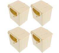 Ciieeo Breeding House Hanging Bird Breeding Box Easy to Clean and Weather Resistant 4pcs Plastic Bird Nest Box Khaki for Sparrows and Finches Suitable for Living and Sleeping Places