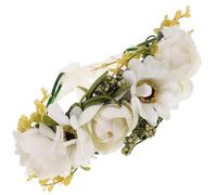 Ciieeo Bridal Headband Party Hair Hoop Simulation Flower Decorations Comfortable for Wearing White Fabric Lightweight Material for Cosplay Fancy Dress Ball Flower Accessories