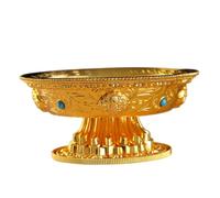 Ciieeo Buddha Fruit Pot Zinc Alloy Plate Temple Decor Fruit Bowl for Kitchen Storage Dish