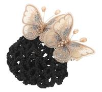 Ciieeo Butterfly Hair Bun Holder with Light Gold Mesh Net Hair Accessories for Ballet and Professional Use for Nurses Bank Staff and Hotel Workers