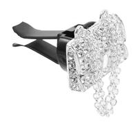 Ciieeo Car Air Freshener Vent Clip 3d Silver Rhinestone Resin Zinc Alloy Creative Compact Design Built-in Fragrance Unique Style Car Interior Decoration