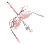 Ciieeo Car Rearview Mirror Hanging Pendant, Double-Sided Pink Wing Essential Oil Diffuser with Vanilla Scent, Car Interior Decoration and Fragrance Accessory for Automotive Use