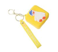 Ciieeo Cartoon Keychain Small Pouch with Keyring, Portable USB Cable Storage Bag and Coin Purse for Women, Cute Data Line Holder for Travel and Daily Use