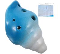 Ciieeo Ceramic 6-hole Conch Shape Ocarina Wind Instrument for Beginners, Blue Musical Instrument for Practice and Creative Play Random Style