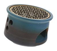 Ciieeo Ceramic Candle Warmer for Tea and Coffee Large Black Clay Wax Melting Base Suitable for Teapots and Home Use