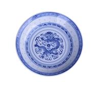 Ciieeo Ceramic Fruit Plate White Chinese Retro Dragon Pattern