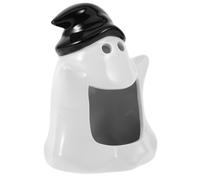 Ciieeo Ceramic Hamster Hideout with Cute Ghost Design, Cooling Summer Nest for Hamsters and Guinea Pigs, Decorative Halloween Pet House and Playground