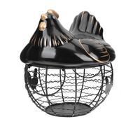 Ciieeo Ceramic Hen Egg Basket Portable Egg Holder Metal Wire Storage Kitchen Room Decorative