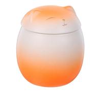 Ciieeo Ceramic Pet Ashes Urn Small Orange-white Gradient Memorial Cremation Keepsake Container for Cats and Dogs Funeral Tribute